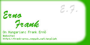 erno frank business card