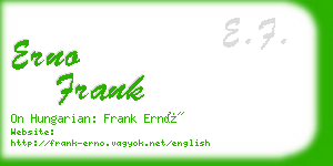 erno frank business card